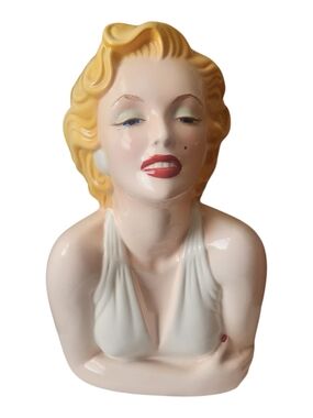 Marilyn Monroe Bust Vintage Ceramic Cookie Jar 1996 W/ Original Box By Clay Art